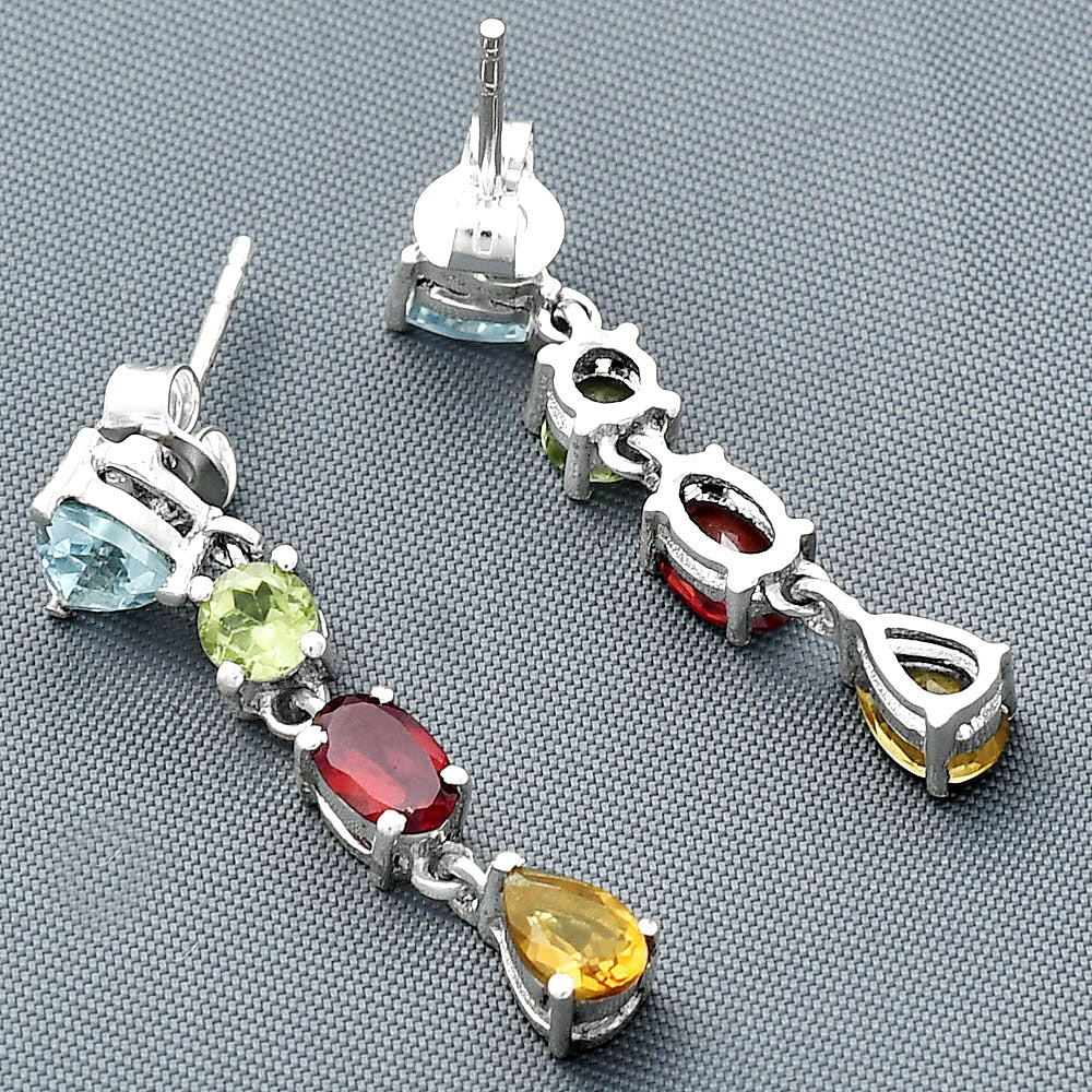 Natural Gemstones Pear Shape 925 Silver Earrings Jewelry DGE1057 E-1061