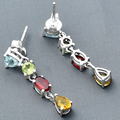 Natural Gemstones Pear Shape 925 Silver Earrings Jewelry DGE1057 E-1061