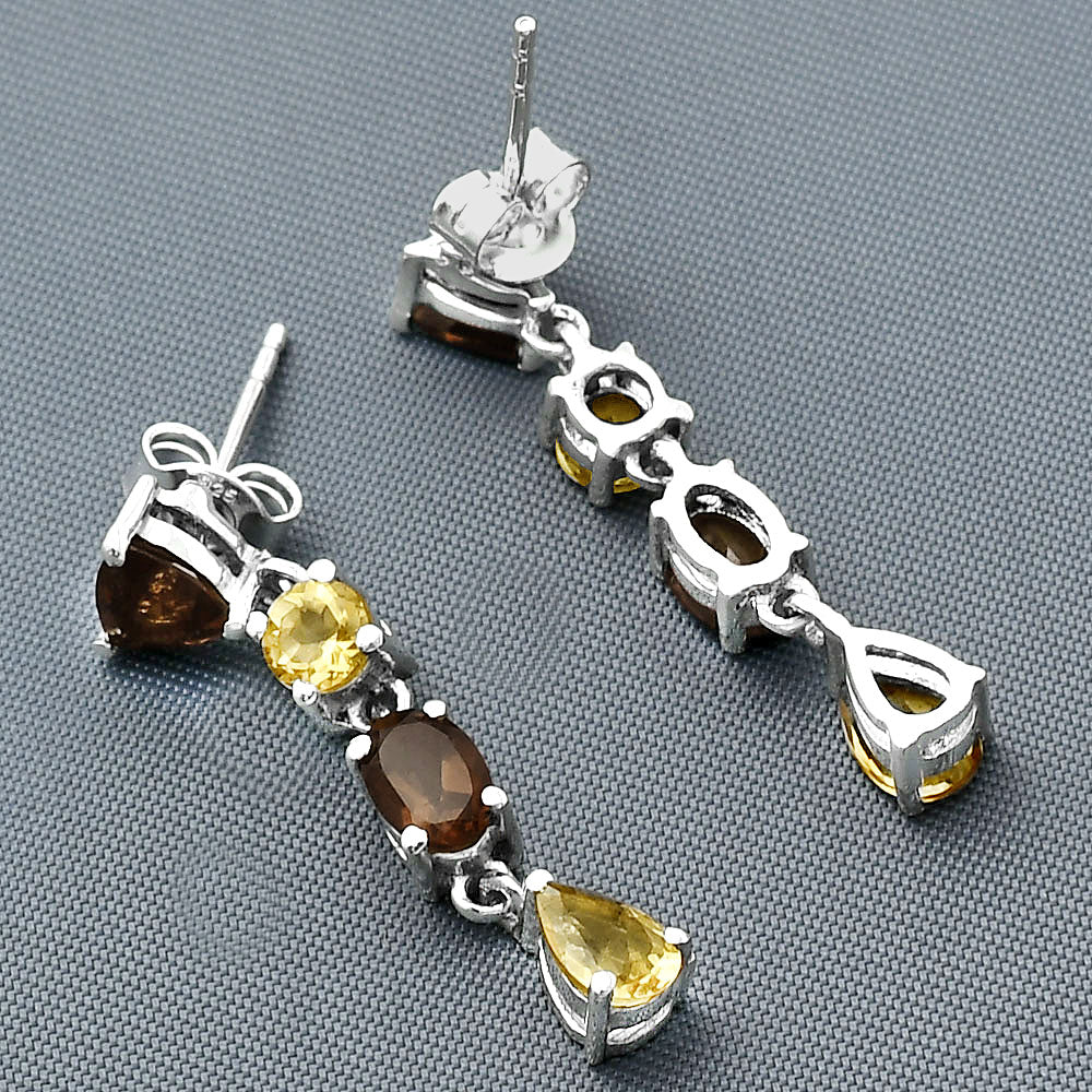 Natural Gemstones Pear Shape 925 Silver Earrings Jewelry DGE1059 E-1061