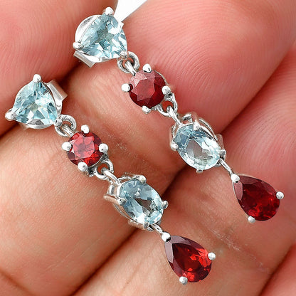 Natural Gemstones Pear Shape 925 Silver Earrings Jewelry DGE1059 E-1061