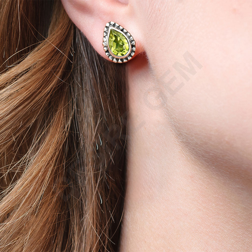 Natural Gemstones Pear Shape 925 Sterling Silver Earrings Jewelry DGE1064 E-1121