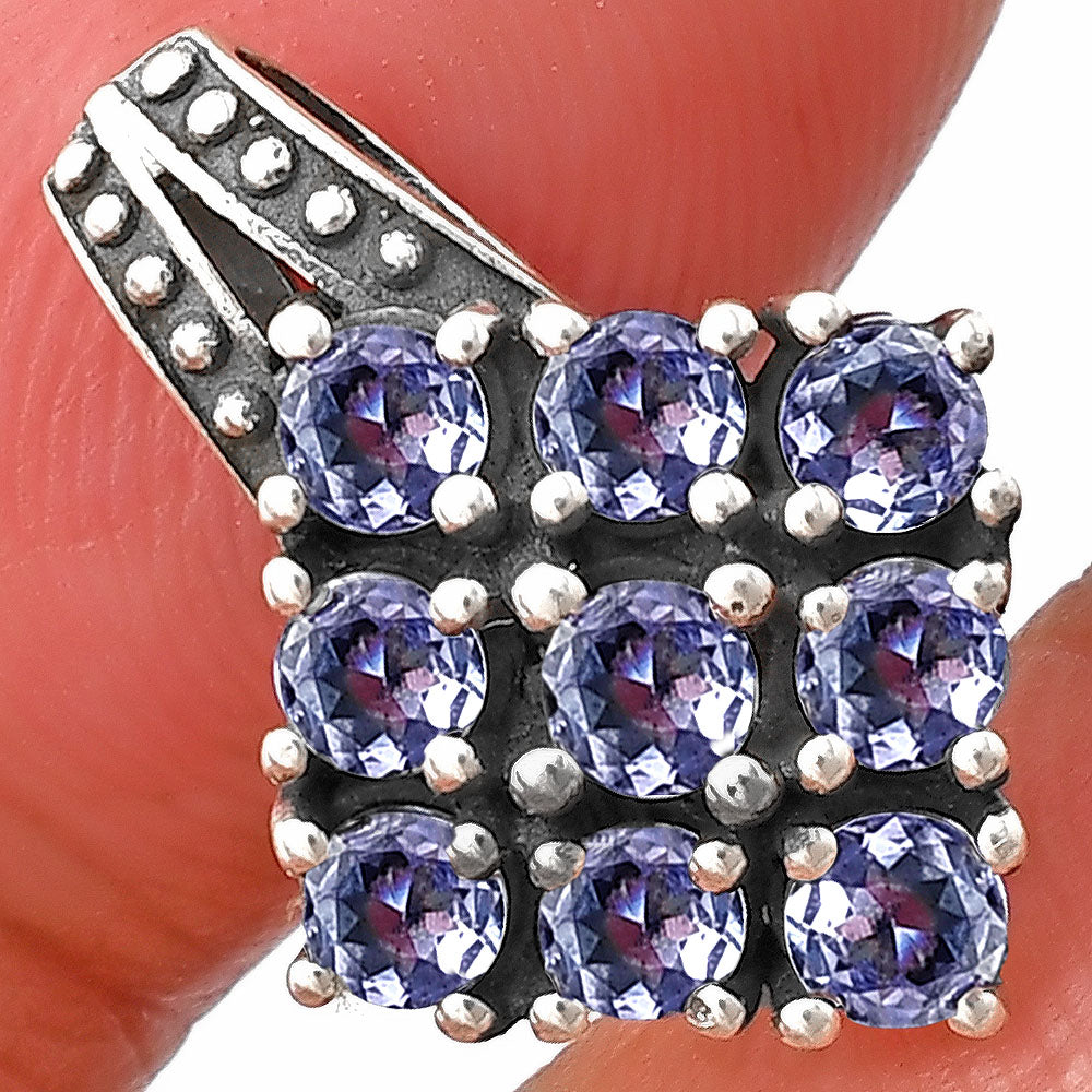 Natural Gemstones Round Shape 925 Silver Pendant Jewelry DGP1004 P-1094