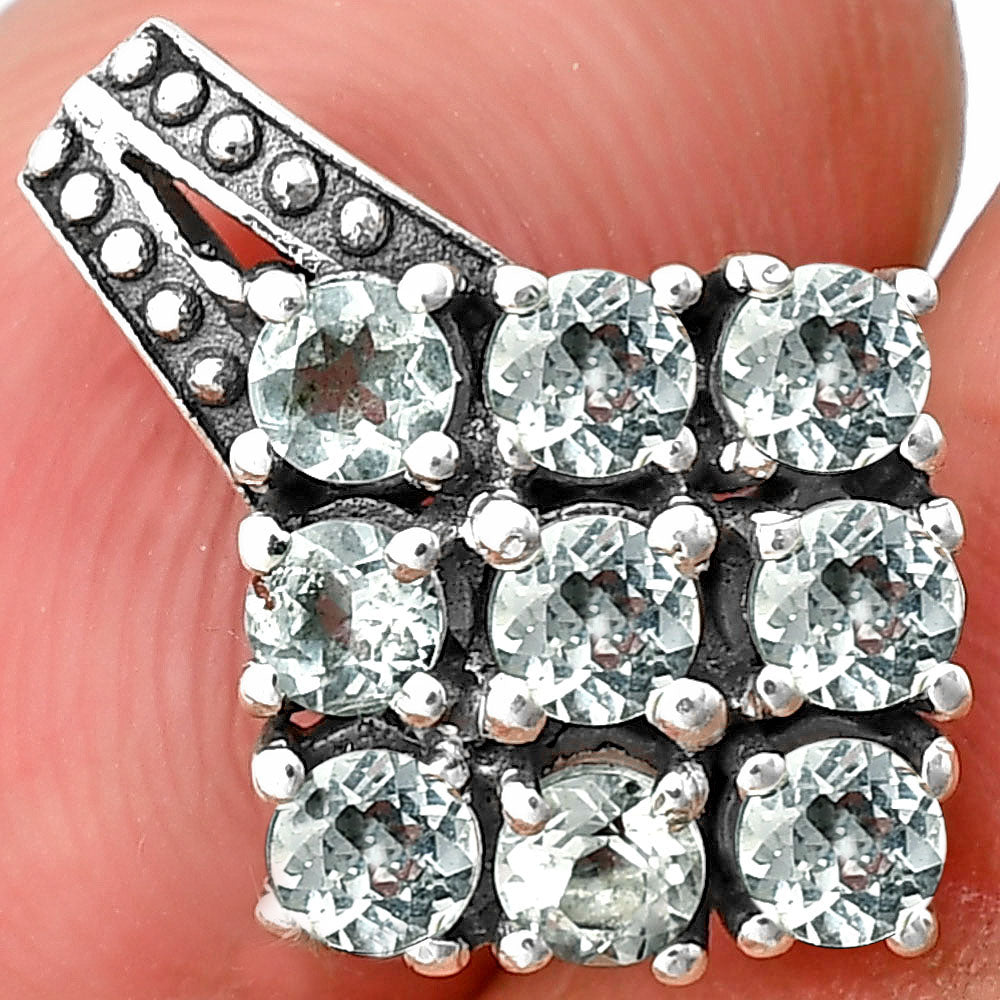 Natural Gemstones Round Shape 925 Silver Pendant Jewelry DGP1004 P-1094