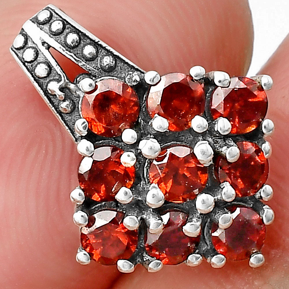 Natural Gemstones Round Shape 925 Silver Pendant Jewelry DGP1004 P-1094