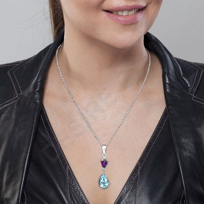 Natural Gemstones Pear Shape 925 Silver Pendant Jewelry DGP1007 P-1116