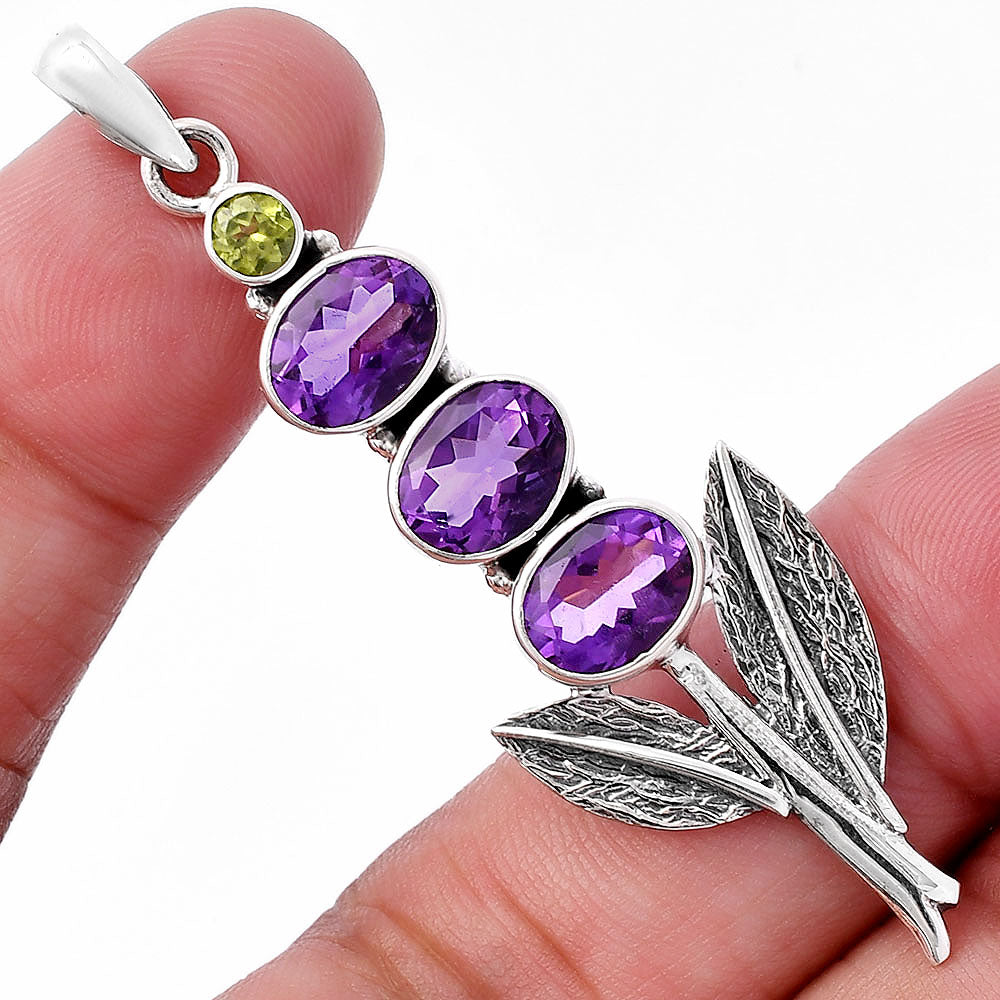 Natural Gemstones Oval Shape 925 Silver Pendant Jewelry DGP1014 P-1128