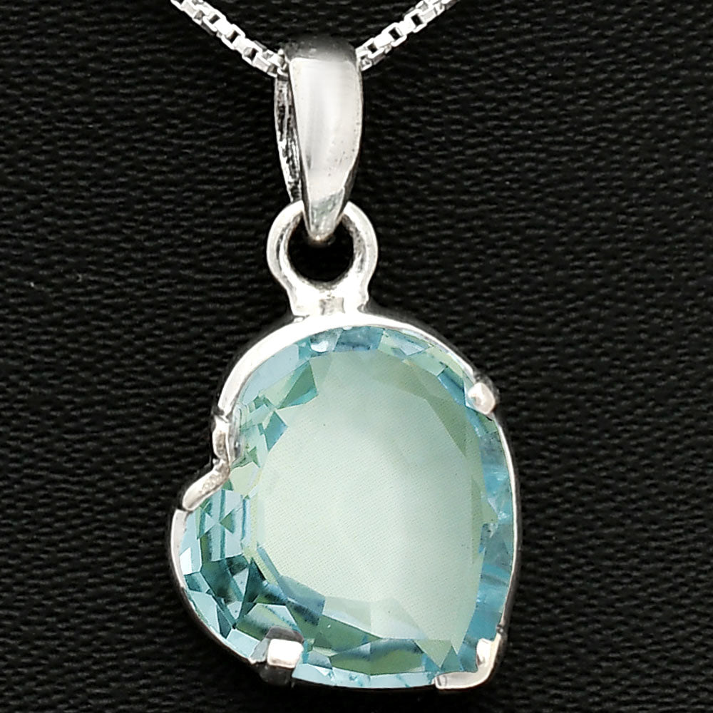 Natural Gem Stone Heart Shape 925 Silver Pendant Jewelry DGP1017 P-1043-3