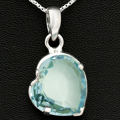 Natural Gem Stone Heart Shape 925 Silver Pendant Jewelry DGP1017 P-1043-3