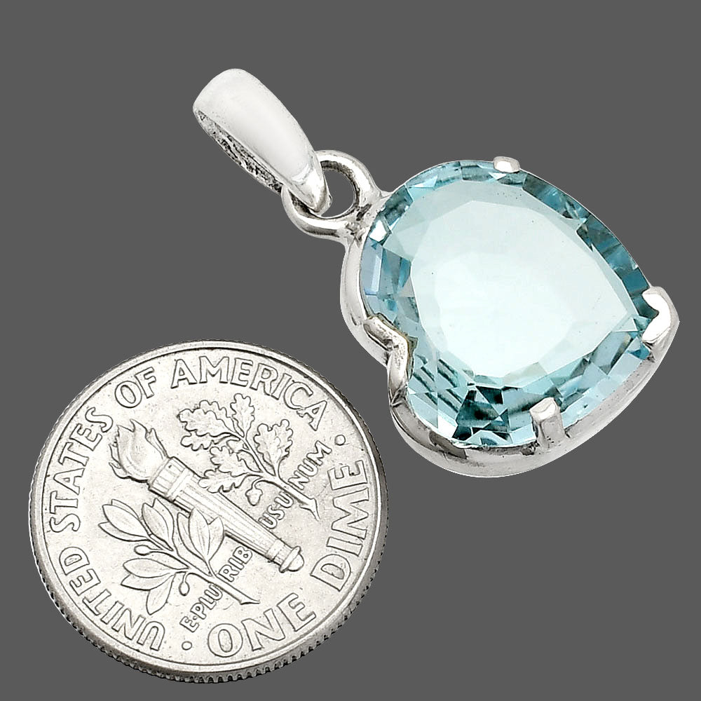 Natural Gem Stone Heart Shape 925 Silver Pendant Jewelry DGP1017 P-1043-4