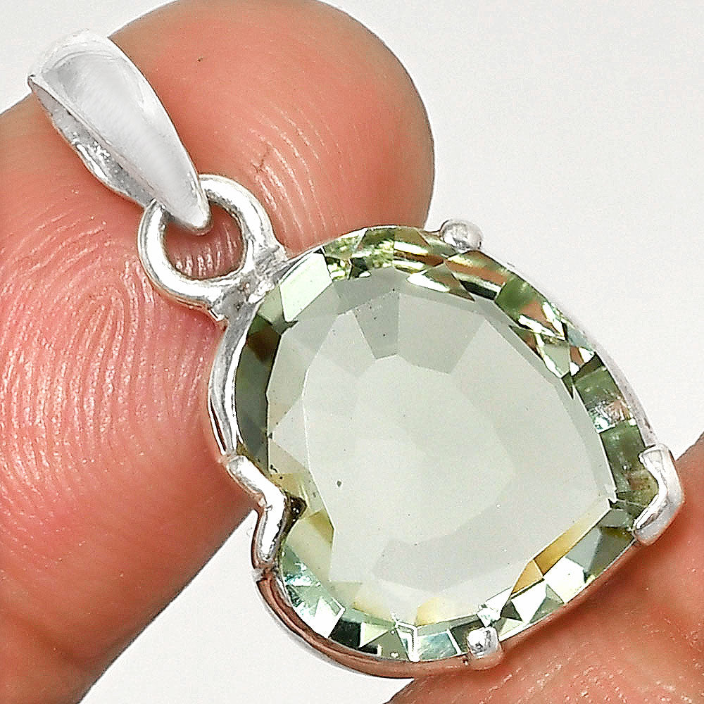 Natural Gem Stone Heart Shape 925 Silver Pendant Jewelry DGP1017 P-1043-5