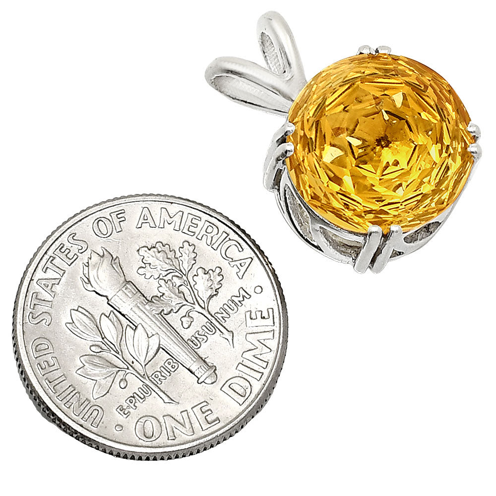 Natural Gemstones Round Shape 925 Sterling Silver Pendant Jewelry DGP1019 P-1737