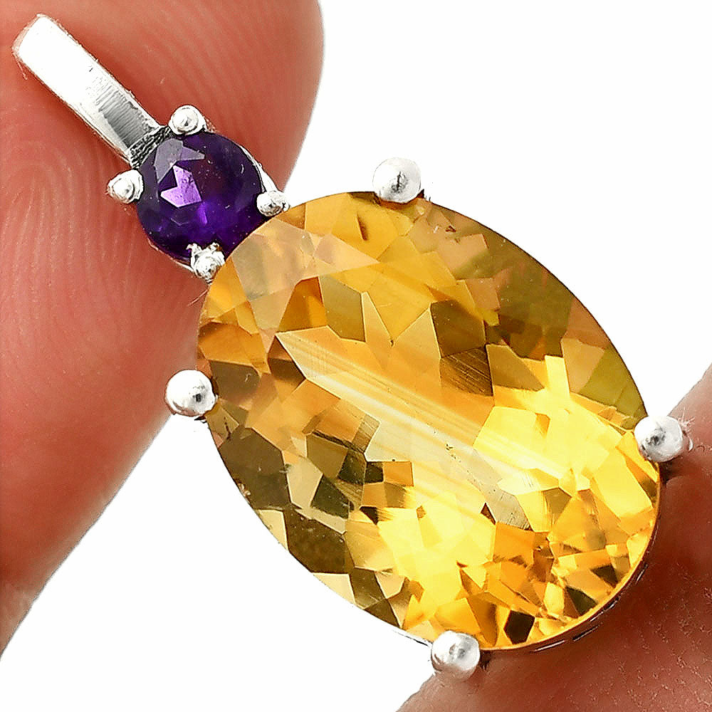 Natural Gemstones Oval Shape 925 Sterling Silver Pendant Jewelry DGP1020 P-1113