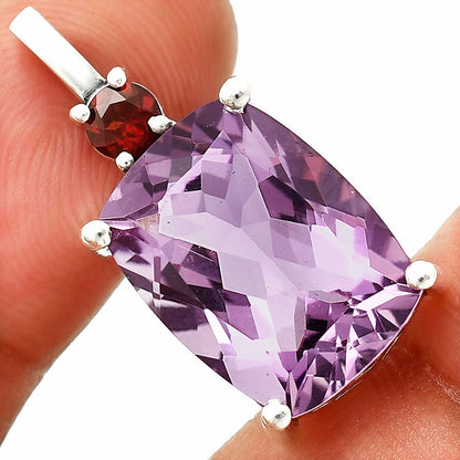 Natural Gemstones Cushion Shape 925 Silver Pendant Jewelry DGP1021 P-1113