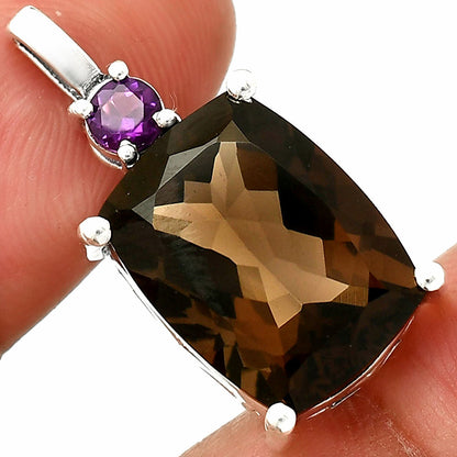 Natural Gemstones Cushion Shape 925 Silver Pendant Jewelry DGP1021 P-1113