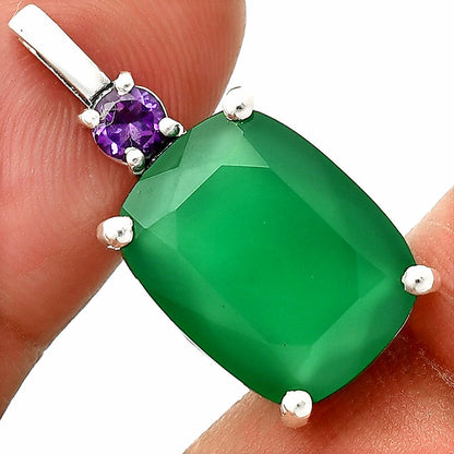 Natural Gemstones Cushion Shape 925 Silver Pendant Jewelry DGP1021 P-1113