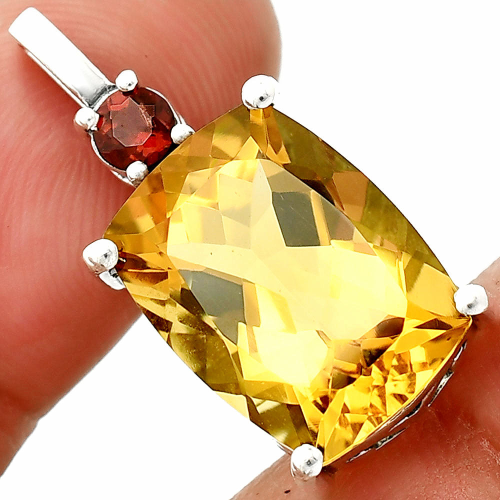 Natural Gemstones Cushion Shape 925 Silver Pendant Jewelry DGP1021 P-1113