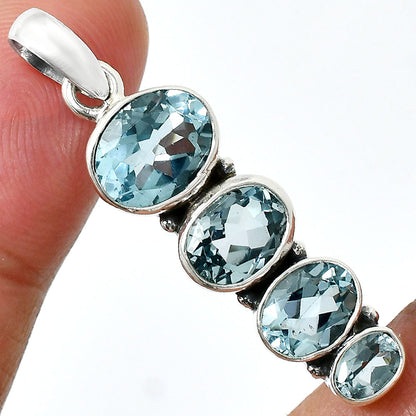 Natural Gemstones Oval Shape 925 Sterling Silver Pendant Jewelry DGP1022 P-1119-2