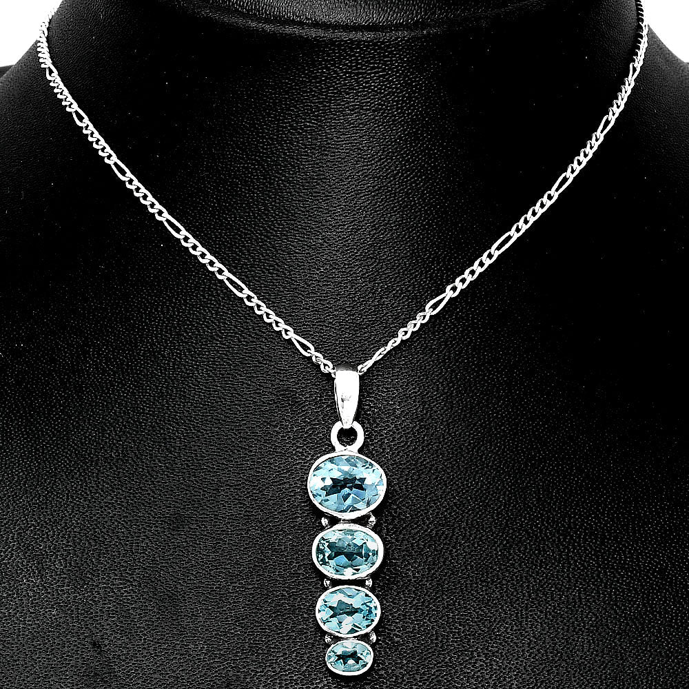 Natural Gemstones Oval Shape 925 Sterling Silver Pendant Jewelry DGP1022 P-1119-3