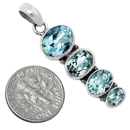 Natural Gemstones Oval Shape 925 Sterling Silver Pendant Jewelry DGP1022 P-1119-4