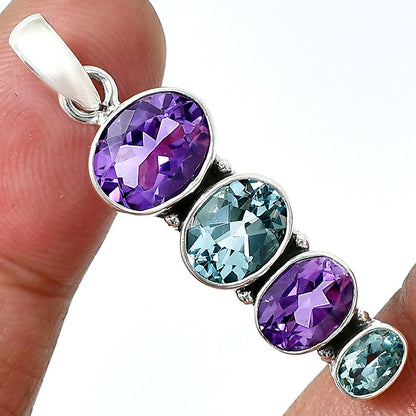 Natural Gemstones Oval Shape 925 Sterling Silver Pendant Jewelry DGP1022 P-1119-12