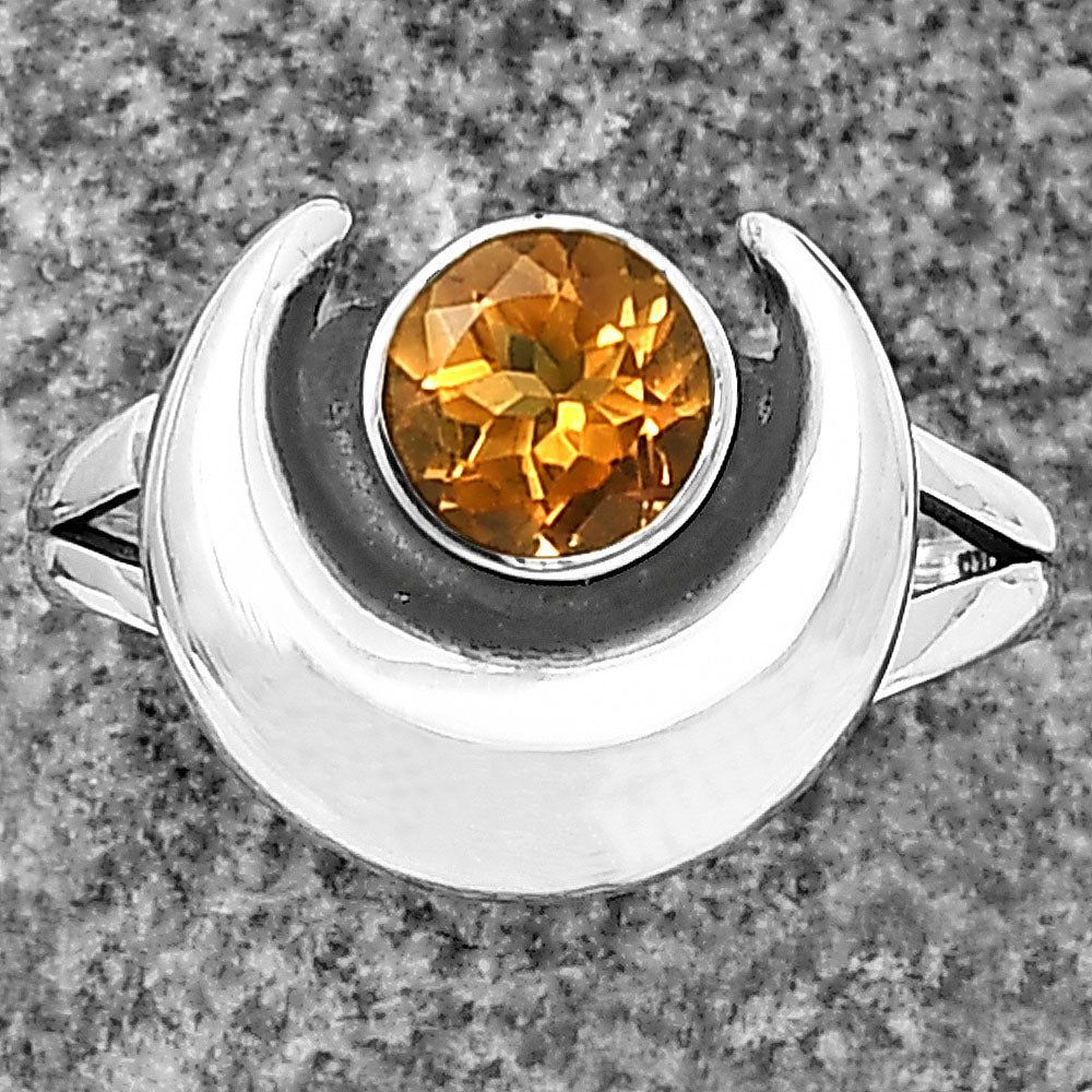 Crescent Moon - Natural Gemstones 925 Silver Ring Size 5-9 Jewelry DGR1117 R-1072-2