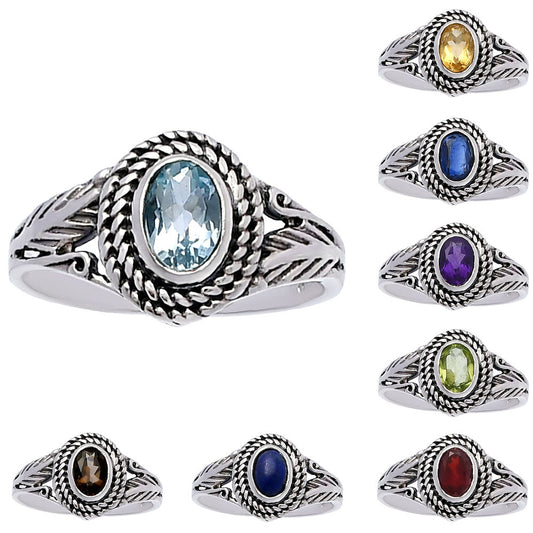 Natural Gemstones 925 Silver Ring Size 5-8 Jewelry DGR1131 R-1044-0