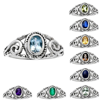 Natural Gemstones 925 Silver Ring Size 5-8 Jewelry DGR1132 R-1043