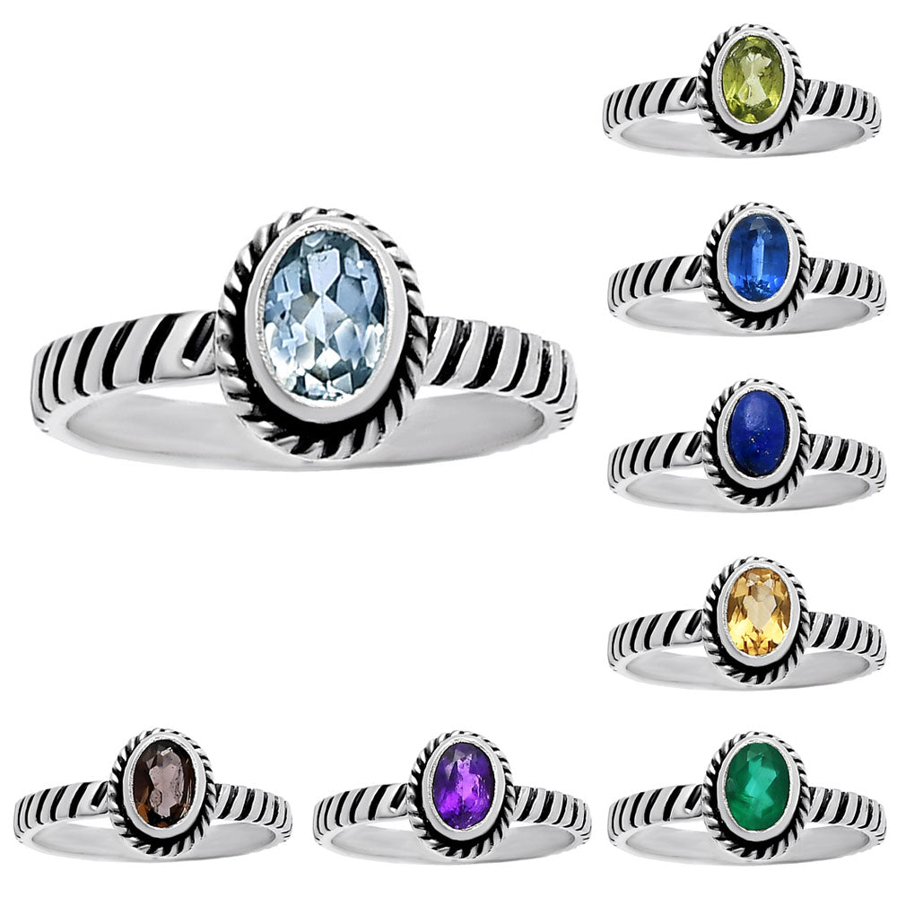 Natural Gemstones 925 Silver Ring Size 5-8 Jewelry DGR1134 R-1045