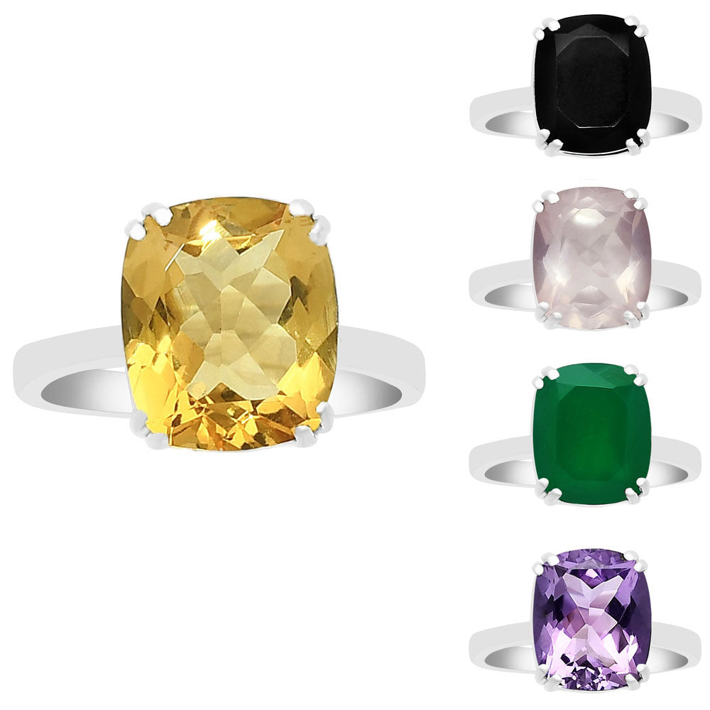 Natural Gemstone Cushion Shape 925 Silver Ring Size 7-9 Jewelry DGR1139 R-1020-0