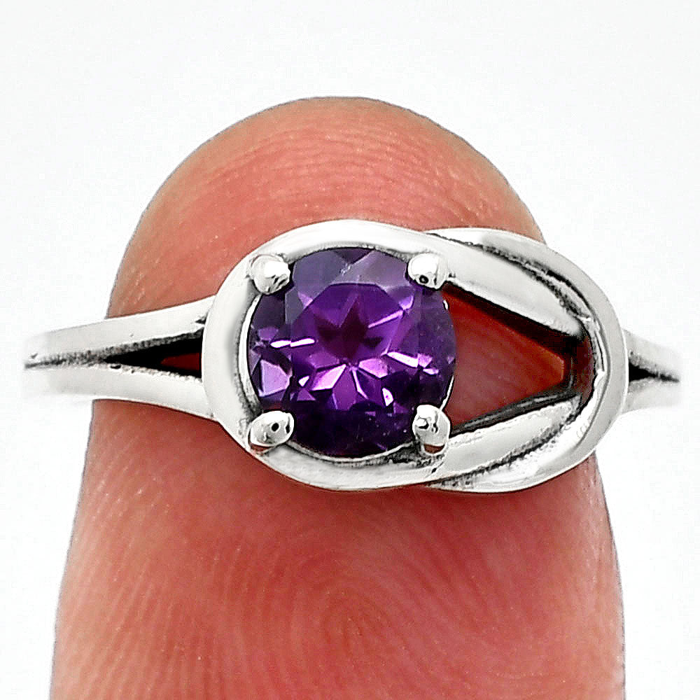 Natural Gemstones Round Shape 925 Silver Ring Size 6-9 Jewelry DGR1141 R-1215-6