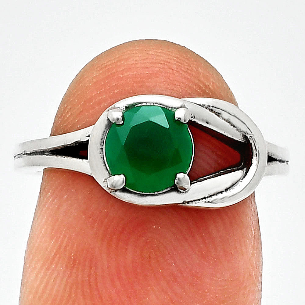 Natural Gemstones Round Shape 925 Silver Ring Size 6-9 Jewelry DGR1141 R-1215-8