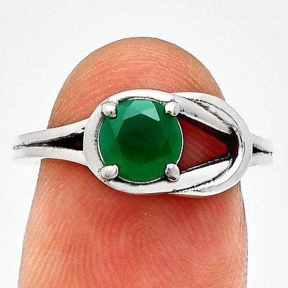 Natural Gemstones Round Shape 925 Silver Ring Size 6-9 Jewelry DGR1141 R-1215-8