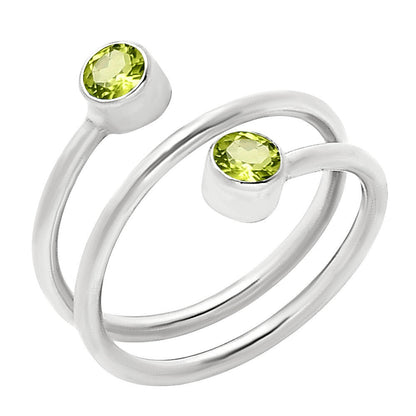 Natural Gemstones Round Shape 925 Silver Ring Size 6-9 Jewelry DGR1145 R-1185-3