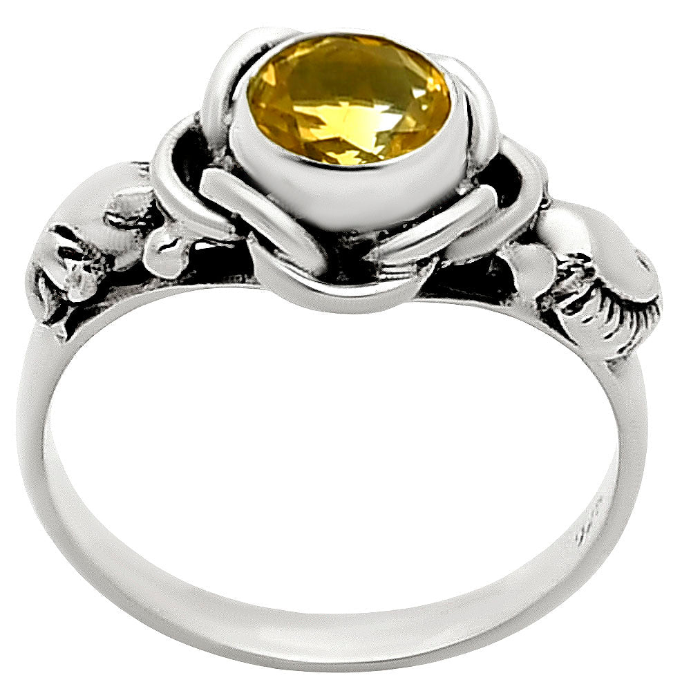 Natural Gemstones Round Shape 925 Silver Ring Size 6-9 Jewelry DGR1146 R-1395-4