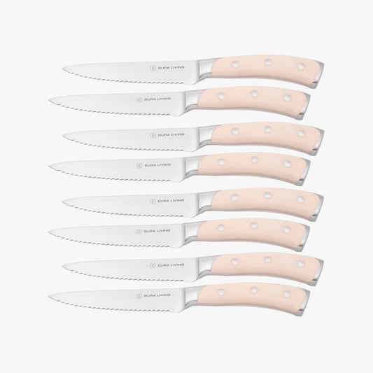 Elite Set of 8 Steak Knives - Cream-0