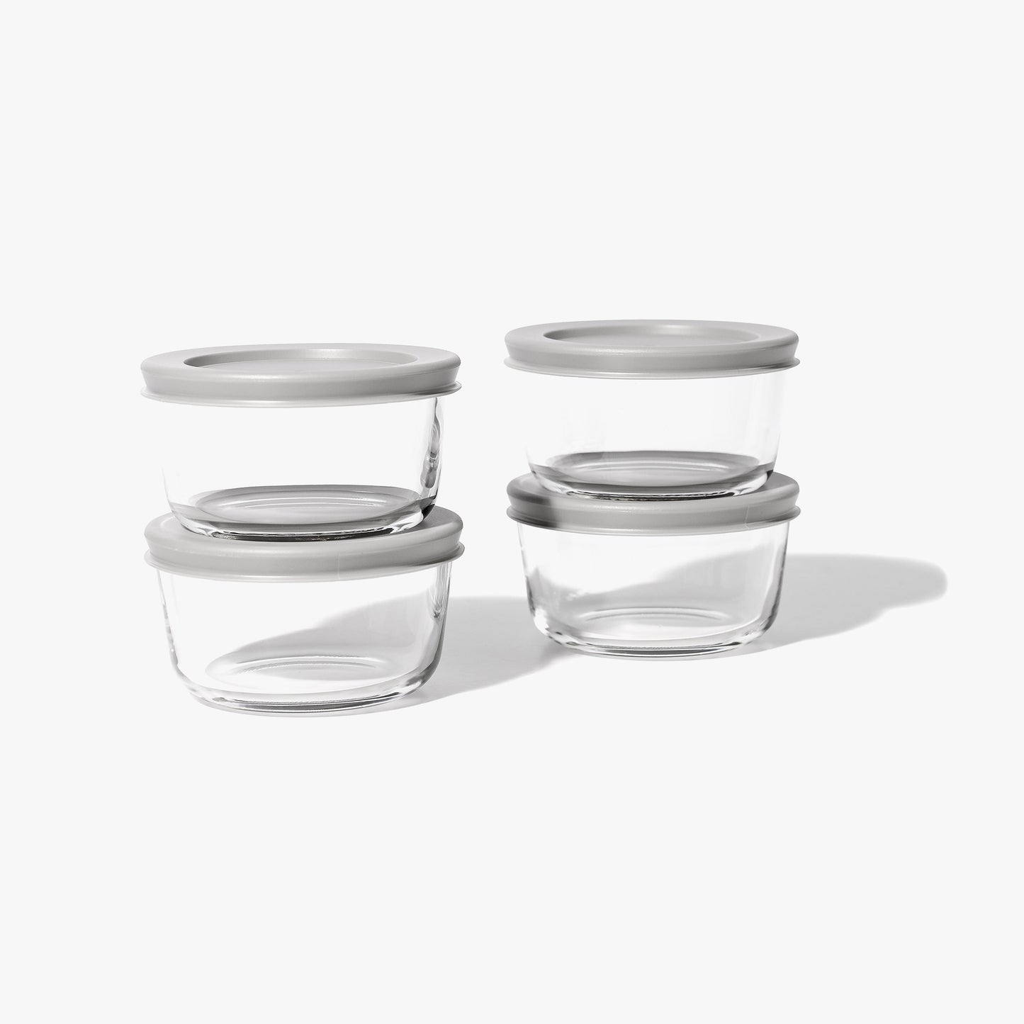Glass Food Storage Containers - 8 Piece 1 Cup Set (4 Containers + 4 Lids)-0