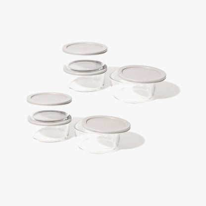 Glass Food Storage Containers - 12 Piece 4 Cup Set (6 Containers + 6 Lids) BPA-Free Lids-0
