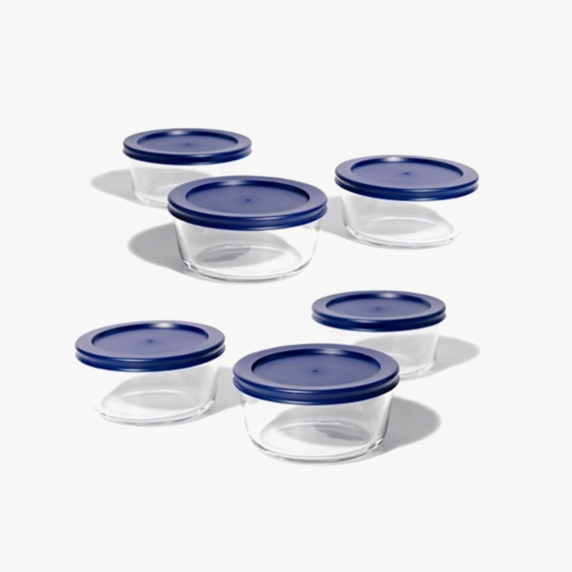 Glass Food Storage Containers - 12 Piece 2 Cup Set (6 Containers + 6 Lids)-0