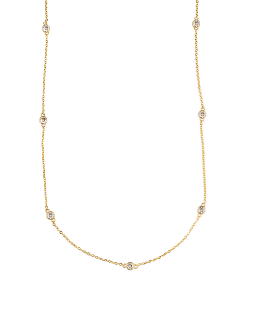 Long Round Zirconia Rollo Chain (H81)-0