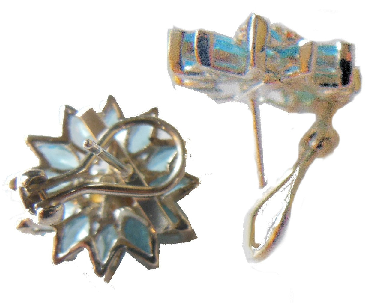 Gemstone Daisy earrings, Inter-changeable Stone Centers, 18K Gold & Semi-precious. Any gem available.-18