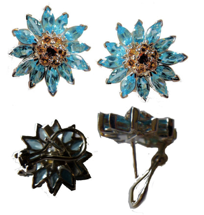 Gemstone Daisy earrings, Inter-changeable Stone Centers, 18K Gold & Semi-precious. Any gem available.-3