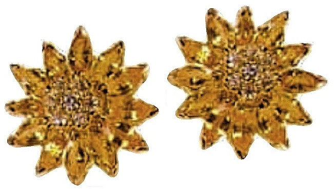Gemstone Daisy earrings, Inter-changeable Stone Centers, 18K Gold & Semi-precious. Any gem available.-6