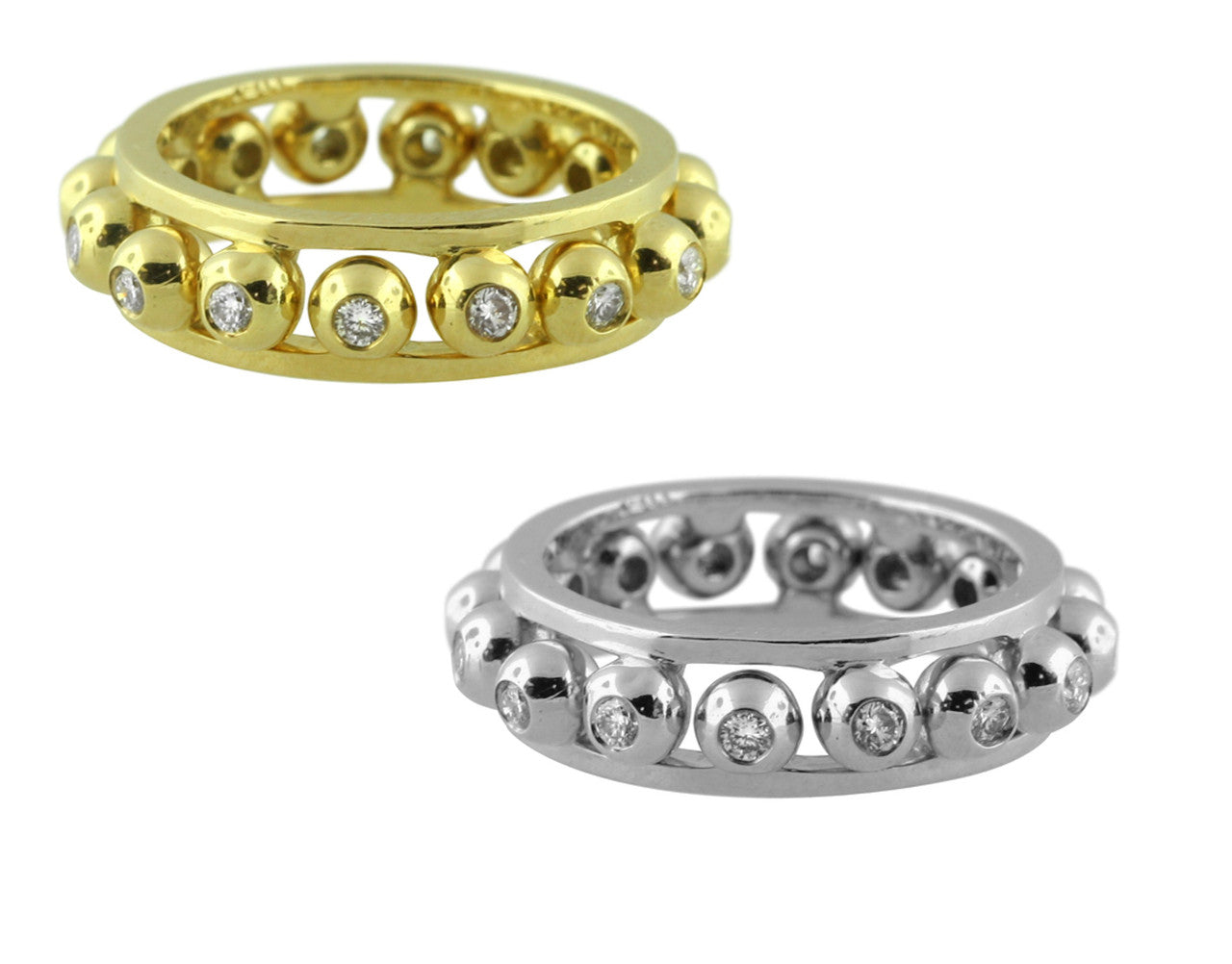 Crown Stacking Ring- Larger of 2 Narrow Versions-Sterling Silver with Diamonds & Plate Options