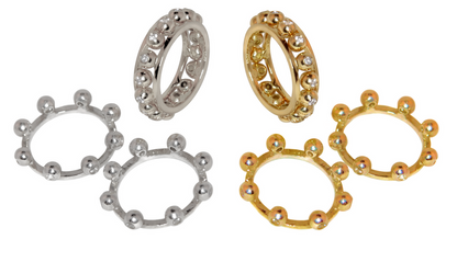 Crown Stacking Ring- Larger of 2 Narrow Versions-Sterling Silver with Diamonds & Plate Options