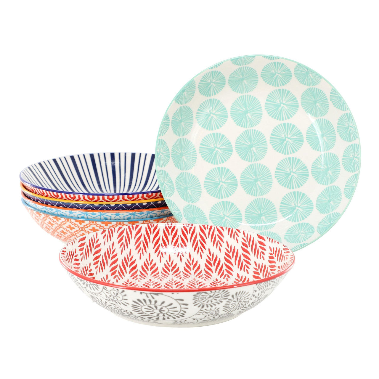 Elama Giovanna 6 Piece Assorted Porcelain Bowl Set