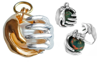 Leona's Healing Hands, Locket for Crystals or Essential Oils, Sterling Silver