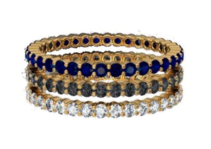 Stacking Rings-Eternity-White diamonds-18K-5