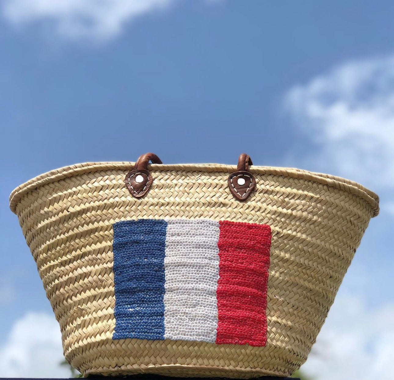French Flag Custom Large Blue White and Red Basket