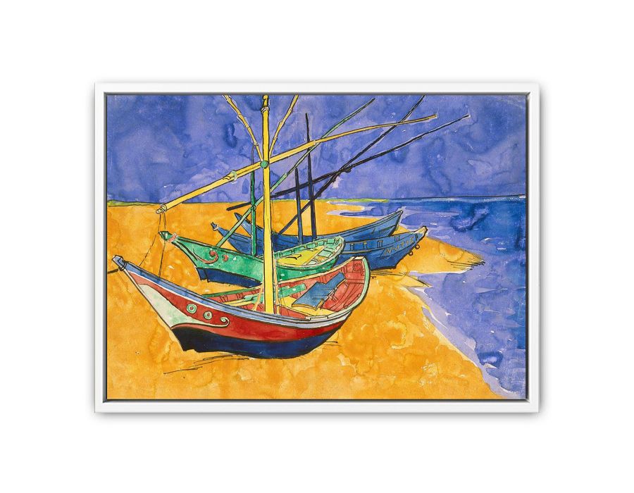 Fishing Boats By Van Gogh Canvas Print