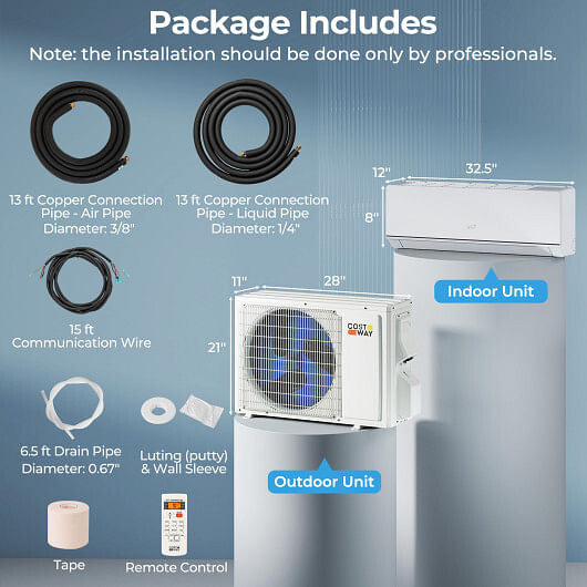 Energy Star Certified 12000 BTU 24 SEER2 115V Ductless Mini Split Air Conditioner and Heater WiFi E